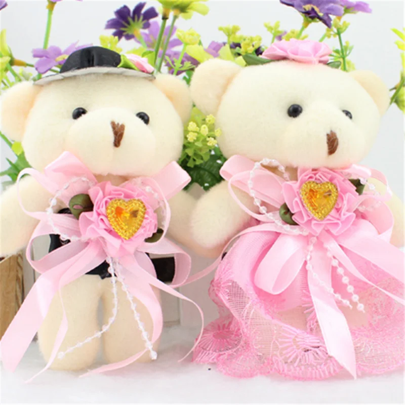 2 Pcs 1Lots Batch Of Cute 13 cm Wedding Bear Plush Stuffed Toy Cartoon Dolls Wedding 1 2 Pcs 1Lots Batch Of Cute 13 cm Wedding Bear Plush Stuffed Toy Cartoon Dolls Wedding 2