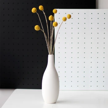 

1pc Japanese Minimalist White Ceramic Vase Porcelain Flower Vase Hydroponic Container For Home Wedding Decor CY50603