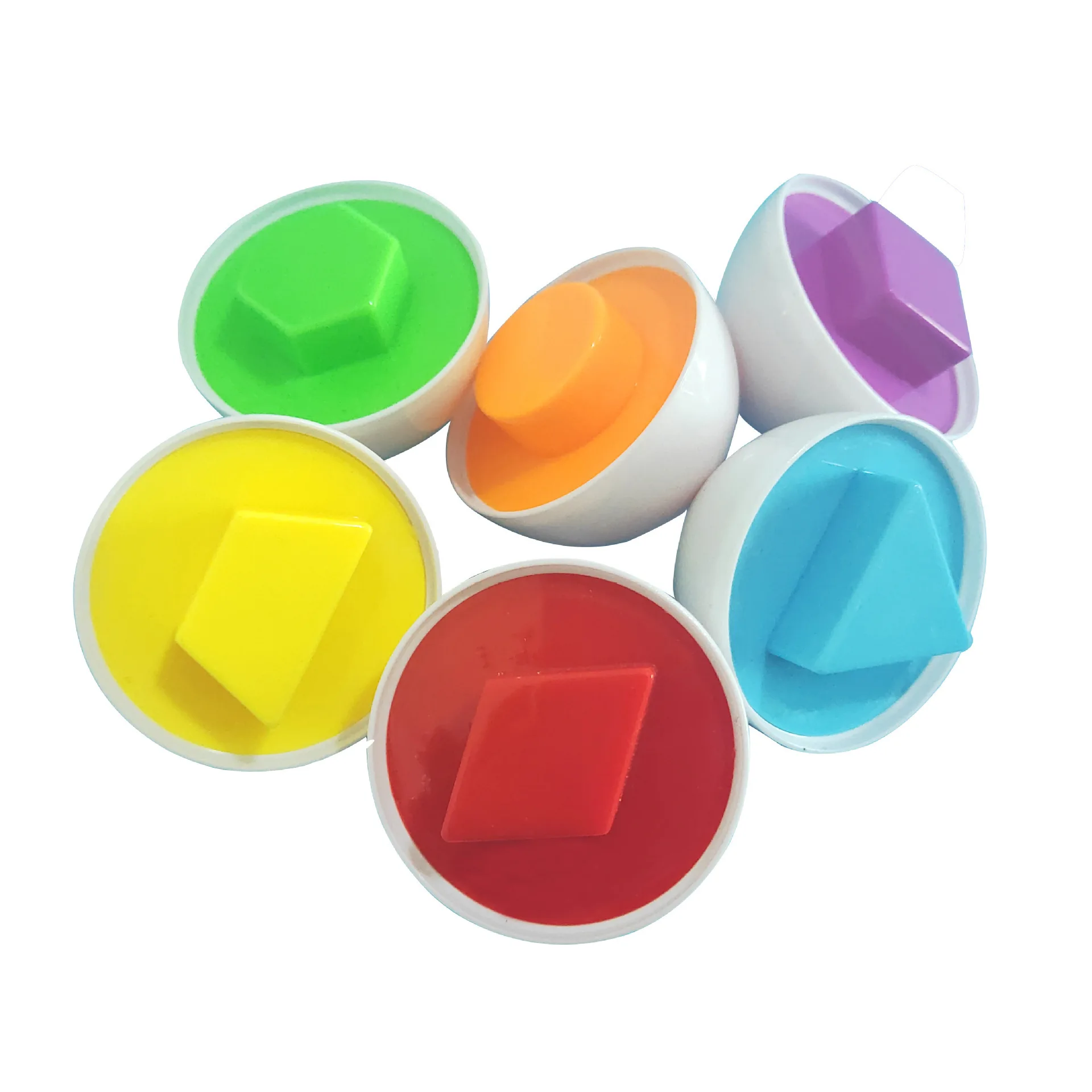 

6 pcs Random Colors & Shapes Puzzle Toys to Learning Math 3D Puzzle Game For Children Educational Toys Mixed Shape Eggs