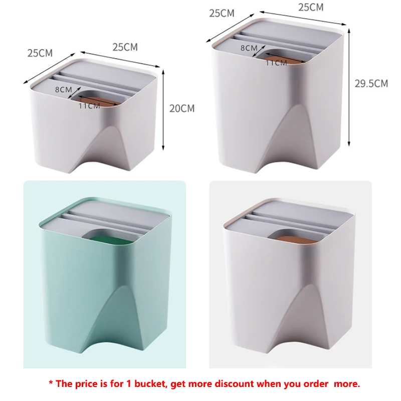 Kitchen Trash Can Recycle Bin Stacked Sorting Trash Bin Household Dry And Wet Separation Waste Bin Rubbish Bin for Bathroom 1pc