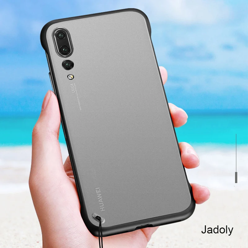 Frameless Transparent Matte Phone Case For Huawei P30 Lite Nova 4 Case P30 Lite Nova 4 With Finger Ring Lanyard