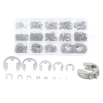 

290Pcs/Set E Clip Circlip Washer Assortment Kit Stainless Steel 1.2-15 mm External Retaining Ring Clip for Pulleys Shaft