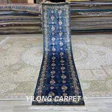 Yilong 2,5 'x10' тавризский шелк ковровая дорожка ручной работы изысканный ковер в восточном стиле ruuner(ZQG289A