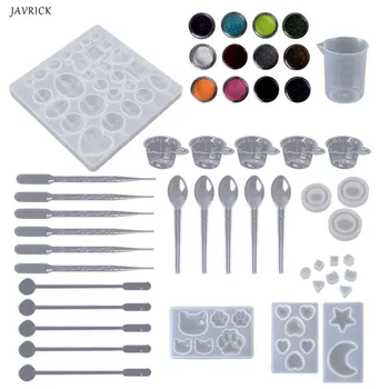 

Silicone Mold Jewelry Epoxy Mould Tool Set For DIY Craftsmanship Nail Art Pendant Glitter Powder Decoration Handmade Making Tool