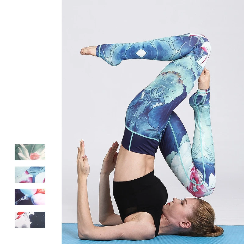 Print Yoga Leggings Shark High Quality jogging Running Sport Tights Fitness Gym Athletic Women | Спорт и развлечения