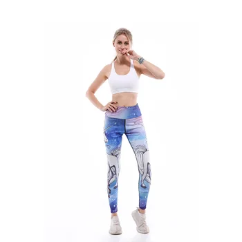 

New Arrival Women Leggings US Flag Pentagram Printed Leggings Push Up Leggings Casual Workout Leggings Drop Shipping