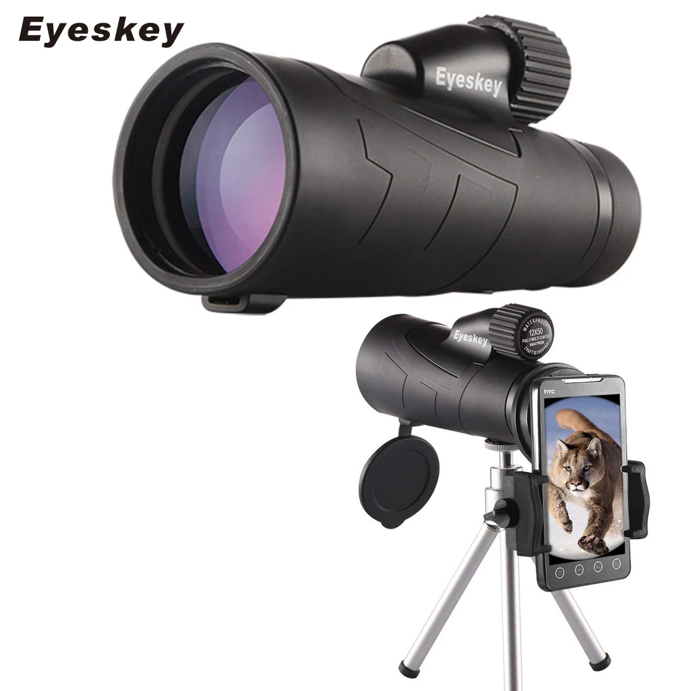 Крупный Монокуляр Eyeskey 10x50 12x50 мощный Водонепроницаемый IPX7 призматический
