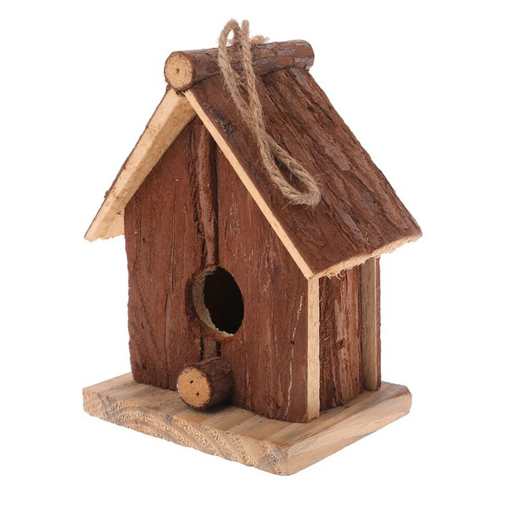 

Decoration Garden Warm Double Slanted Wooden Pet Supplies DIY Cockatiels Bed House Bird Nest Parrot Cage