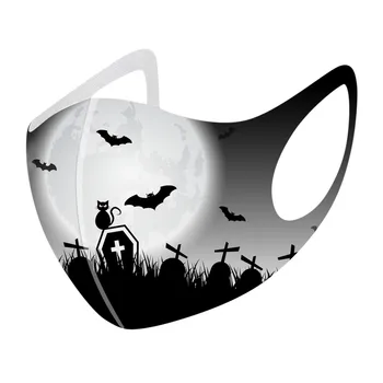 

1Pcs Adult Unisex Halloween Printed Face Mask Washable Reusable Outdoor Dustproof Face Mask For Men And Women mondkapjes wasbaar