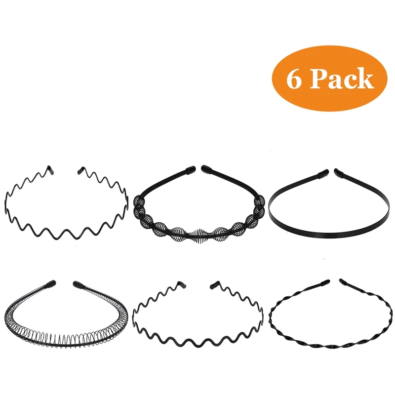 Повязка на голову для мужчин и женщин 6 шт./компл. многофункциональная черная