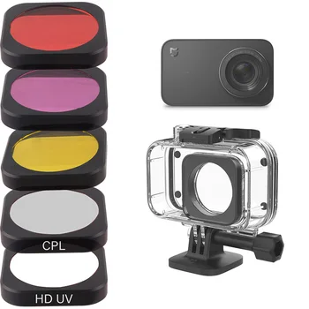 

CAENBOO Mijia Action Camera Filter Diving Red Yellow Magenta UV PL Filters For Xiaomi Mijia 4K mini Original Housing Accessories