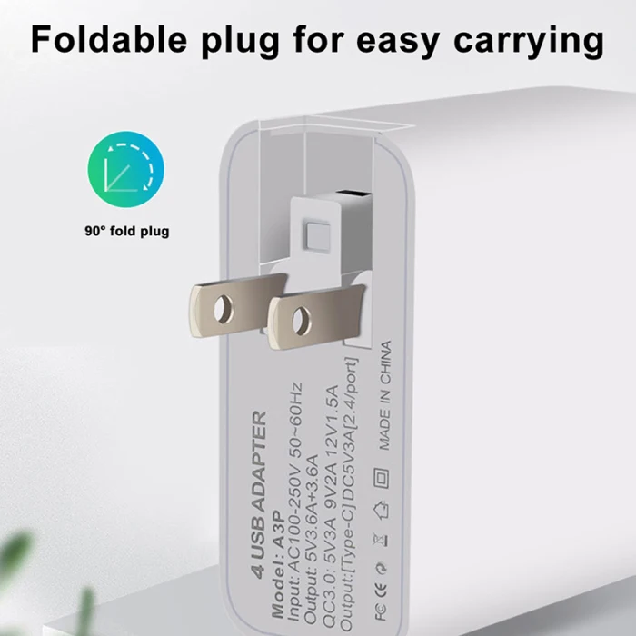 4-Порты и разъёмы USB Зарядное устройство адаптер быстрой зарядки QC3.0 для путешествий на мобильный телефон для быстрого настенного Зарядное устройство GK99