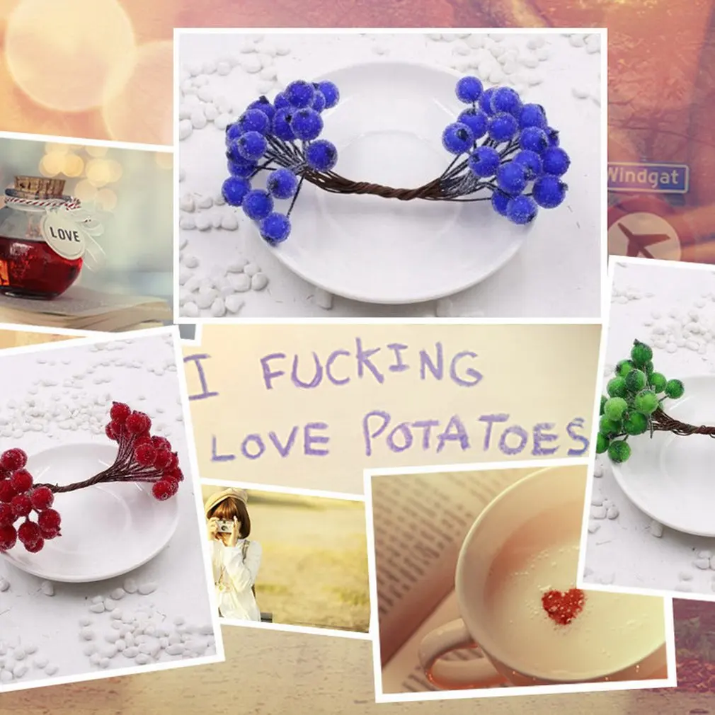 40 шт. Рождественский праздничный пенный матовый фруктовый искусственный ягодный