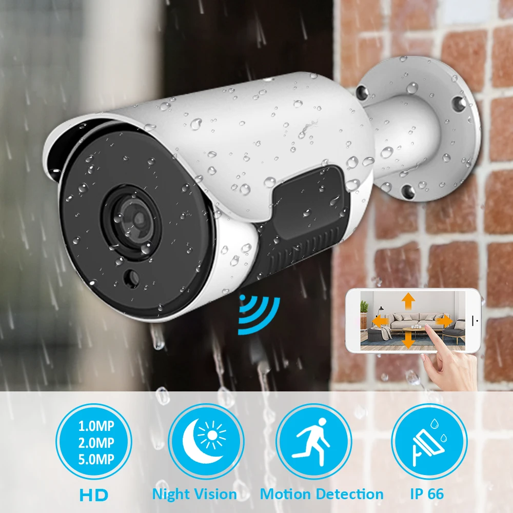 IP камера H.265 1080P POE 1 МП/2 МП/5 МП уличная Водонепроницаемая видеонаблюдения для дома