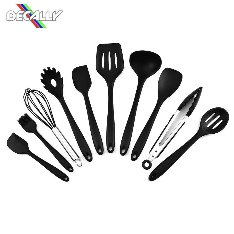 

Accessories Supplies Cooking Tools Kitchen Silicone Non-stick Cooking Spoon Spatula Ladle Egg Beaters Utensils Dinnerware Set