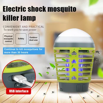 

2 in 1 Electronic Mosquito Repellent Lamp LED Waterproof Repeller Killer Light Traps Camping Lantern CLH@8
