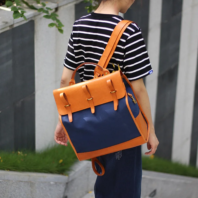

Order-Japanese Style Important Stereotypes Backpack Contrast Color Pull-belt Men's Backpack Encryption Canvas Bag Wholesale