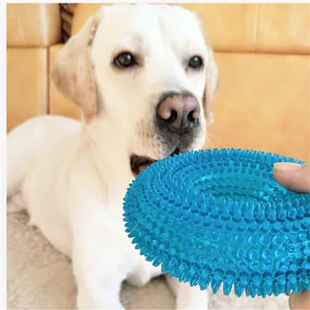 

L / M Pet Toys For Golden Retrievers Big Dogs Squeak Chew Training Funny Chew Thorn Circle Ring Small Dog Toys Sound Interactive