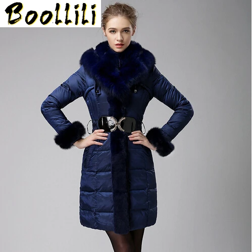 

Luxury real fox fur down jacket women 2020 new European brand long parka 90% duck down plus size S-3XL jackets and coats