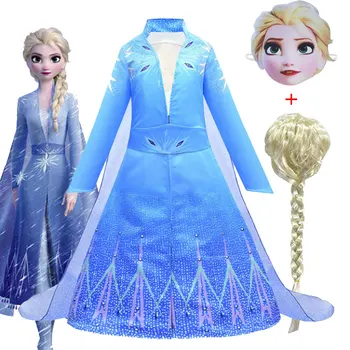 

Girl Dress Anna Elsa Dress Queen Snow Princess Cosplay Aisha Costume for Kids Children Birthday Party Girl Costume
