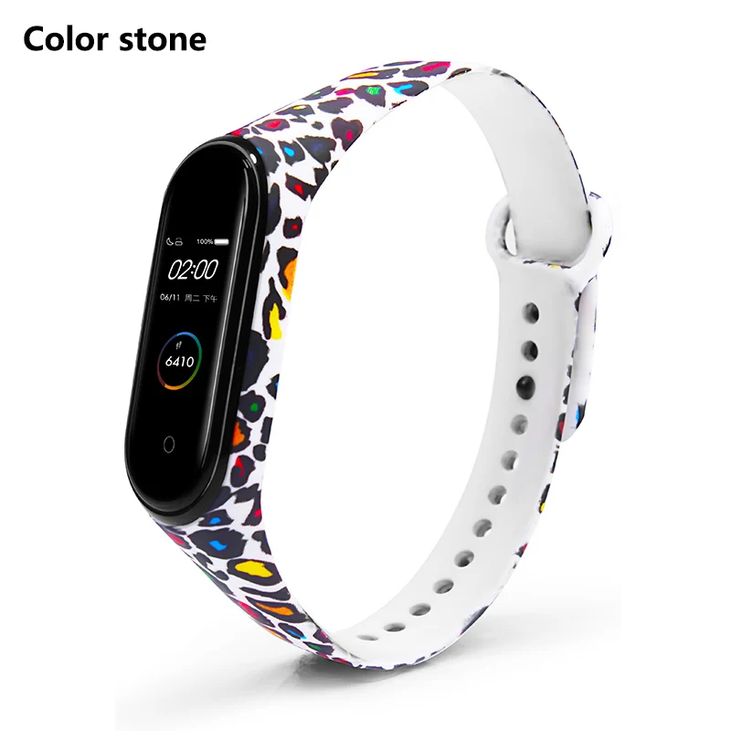 Color Stone BOORUI для xiaomi mi band 4 ремешок mi band 4 умные аксессуары mi Band 4 ремешок для xiaomi mi band 4 умные браслеты - Цвет: Color Stone