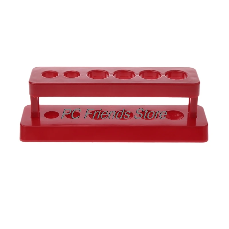 

1pcTest Tube Holder 6 Hole Plastic Rack Red Stand Burette Stand Shelf Laboratory-PC Friend