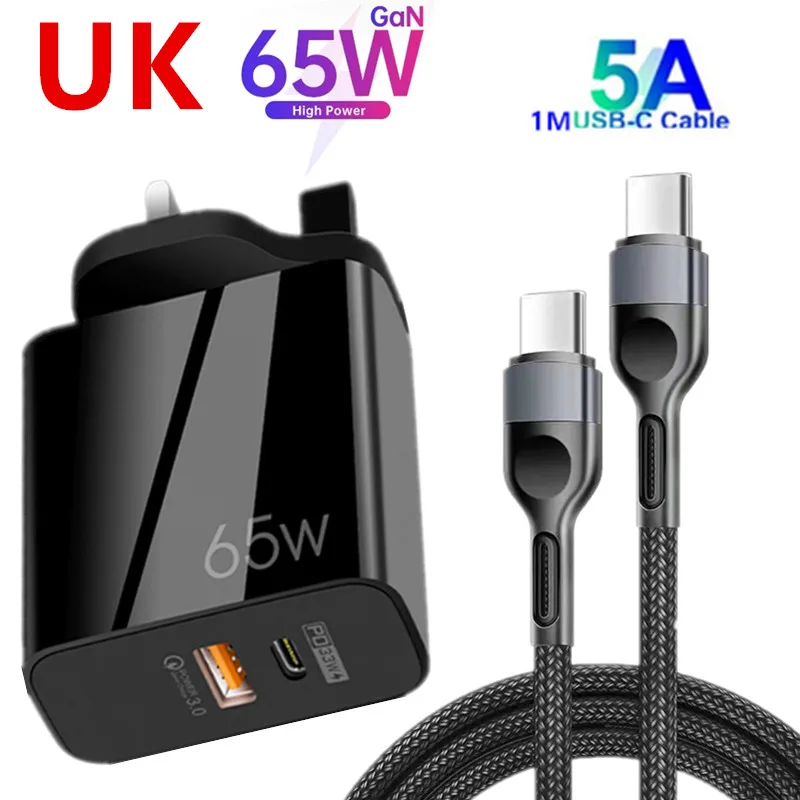 quick charge usb c PD 65W GaN USB C Charger Type C QC3.0 Quick Charger Adapter For iPhone 12 11 13 Pro Max Huawei honor 60 SE Xiaomi 11lite Samsung usb triple socket Chargers