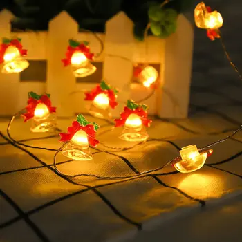 

BRELONG holiday party led decorative waterproof battery box light string Christmas bell shape lamp 20LEDs