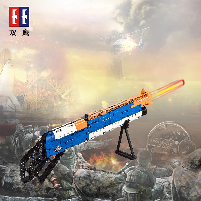 

Double e C81004 Soft Bullet Gun CHILDREN'S Toy Shotgun Educational Assembled Assembly Building Blocks Toy Gun Boy Gift