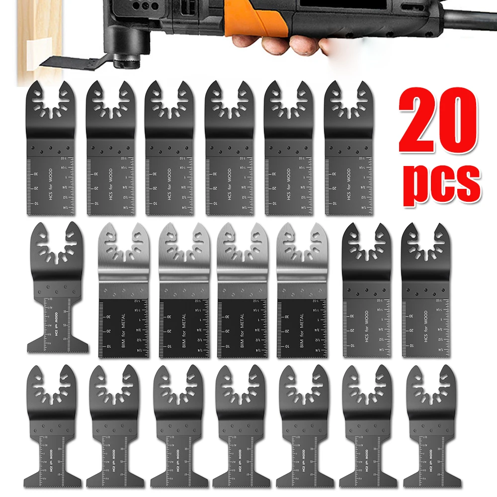 20 шт. мультитул пильный диск биметаллический прецизионный осциллирующий нож многофункциональный инструмент циркулярные пильные диски набор для резки древесины