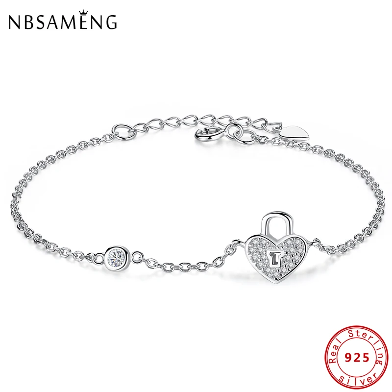 Новинка, подлинный 925 пробы серебряный браслет, блокировка вашего обещания, любовь, регулируемые браслеты и браслеты для женщин, модные ювелирные изделия
