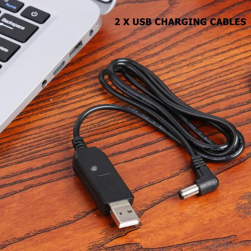 2 шт usb кабель для зарядки с индикатором светильник прочный практичный для BaoFeng UV-5R UV-82 UV-8D настольное зарядное устройство