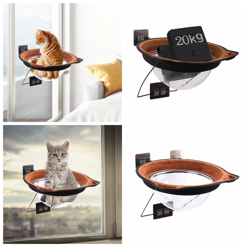 Comfortable Pet Cat Hammock Bed Window Pod Lounger Suction Cups Warm Bed For Pet Cat Rest House Soft Ferret Cage Nest Pet Bed