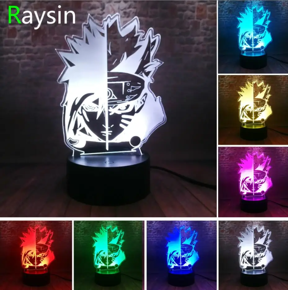 Японский комикс Наруто Легенда Ootutuki Momoshiki Sharingan включает в себя Рисунок яркий 7 цветов Изменить Светодиодный Ночник светильник для мальчиков рождественские подарки - Испускаемый цвет: Naruto 10
