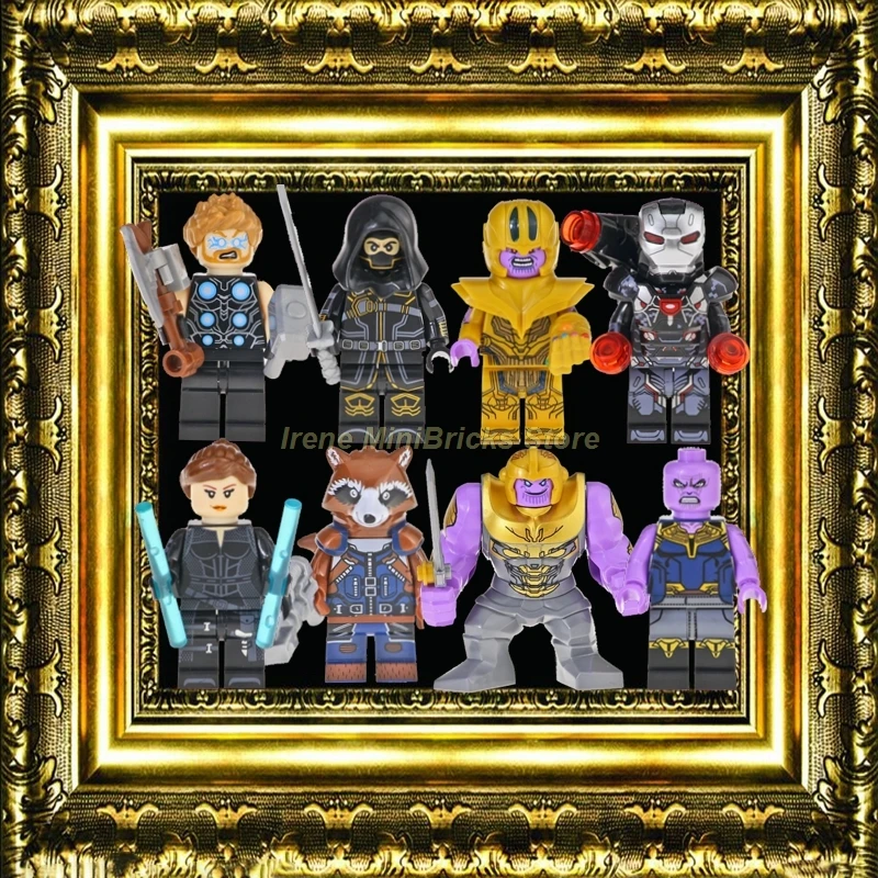 

SpiderMan Rocket Raccoon Black Widow War Machine Hawkeye Avengers Endgame Building Blocks Marvel Toys for Children Education