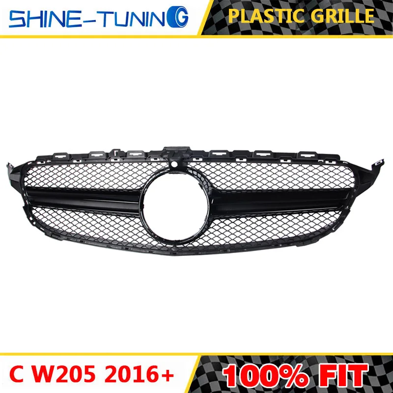 Передняя решетка подходит для mercedes C class W205 C63 amg 2015 2018 2019 w205 C180 C200 C220D C250 C300 C450 без