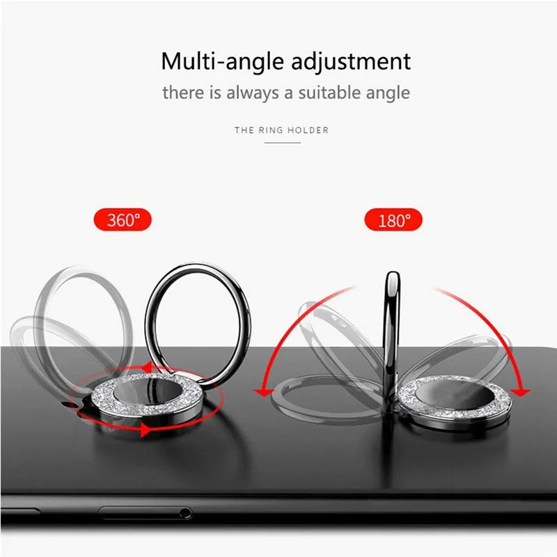 smartphone stand 360 Degree Mobile Popular Magnet Phone Holder For iPhone X 8 7 Metal Finger Phone Stand For Samsung S9 Phone Magnet On Ca car cup phone holder