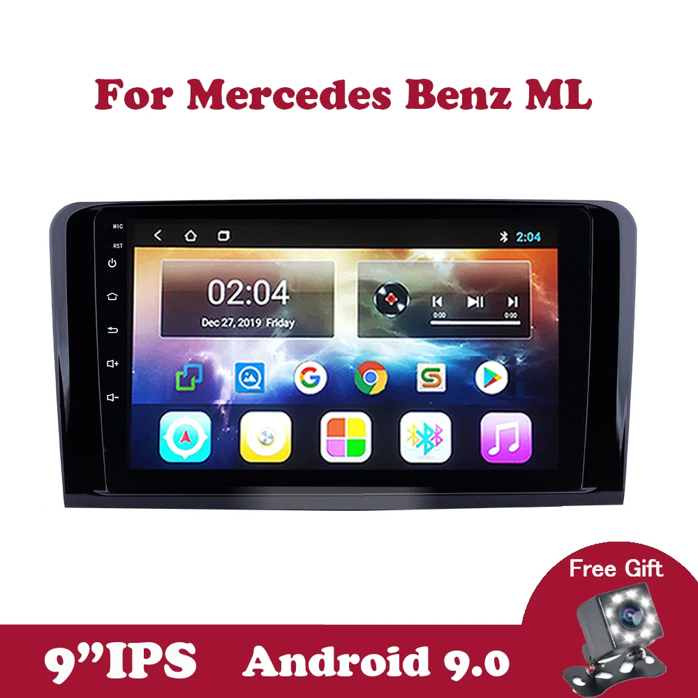 

Android 9.0 IPS 2 din Car Radio For Mercedes Benz ML W164 ML300 GL X164 GL320 350 420 450 500 Navigation with Steering wheel