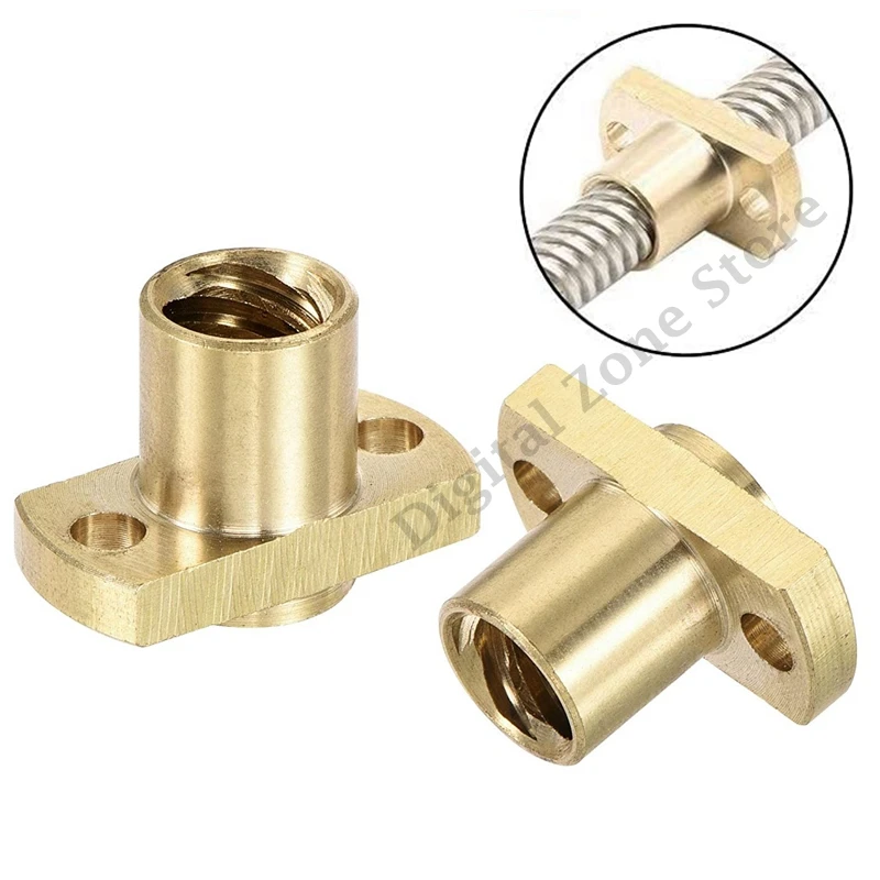 

2Pcs Ender 3 Brass T8 Nut Trapezoidal Screw, 2mm/4mm/8mm Lead Pitch 2mm Screw Nut for CR-10, Z Axis 3D Printer Parts