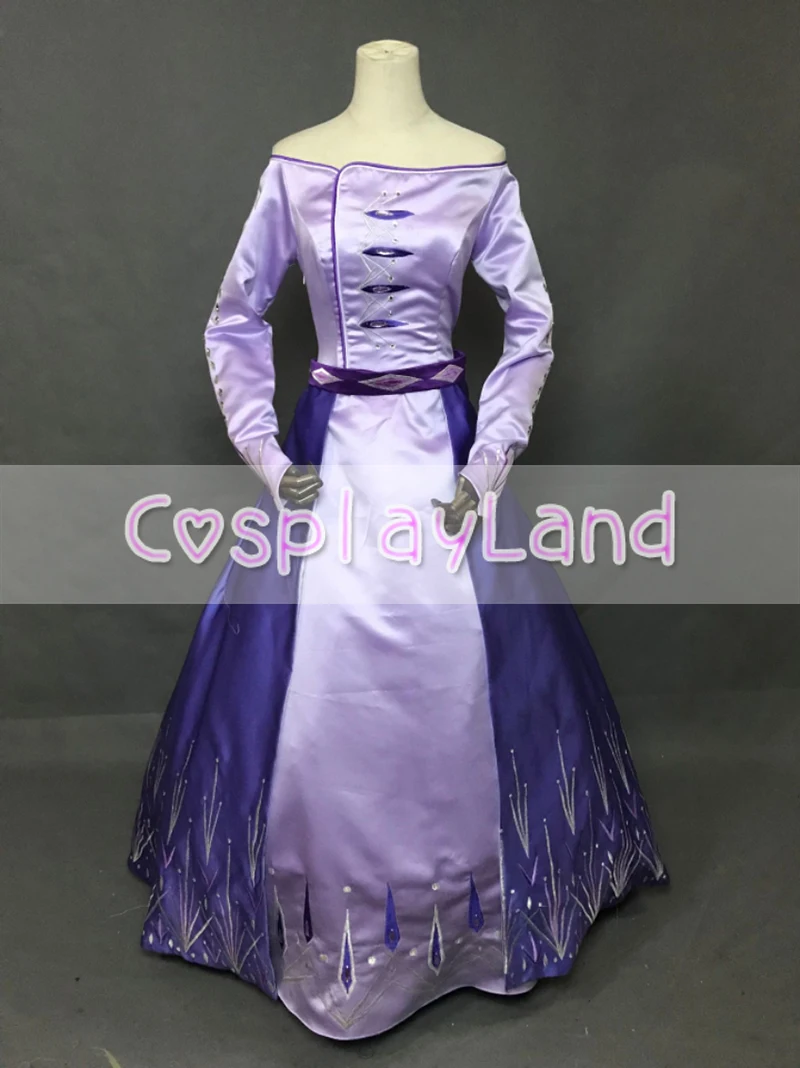 Снежное фиолетовое платье Эльзы; карнавальные костюмы на хеллоуин для взрослых женщин; костюм принцессы Эльзы с вышивкой; маскарадный костюм Эльзы и Анны
