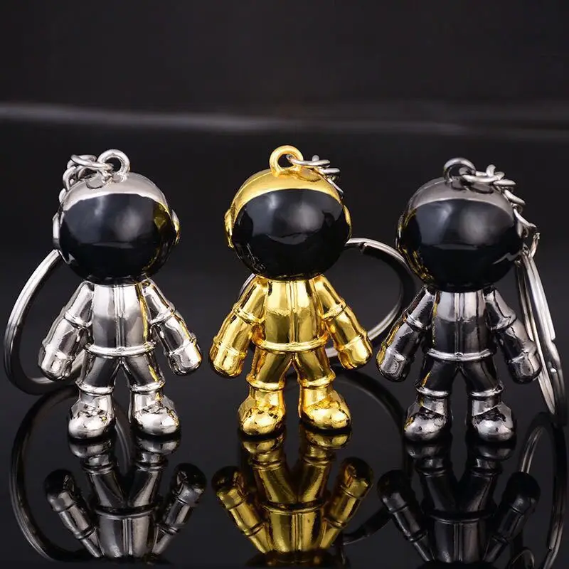 

2020 Lovely Fashion 1 Pcs 3D Astronaut Key chain Space Robot Keychains Zinc Alloy car Key Ring Ms package Pendant Gifts New