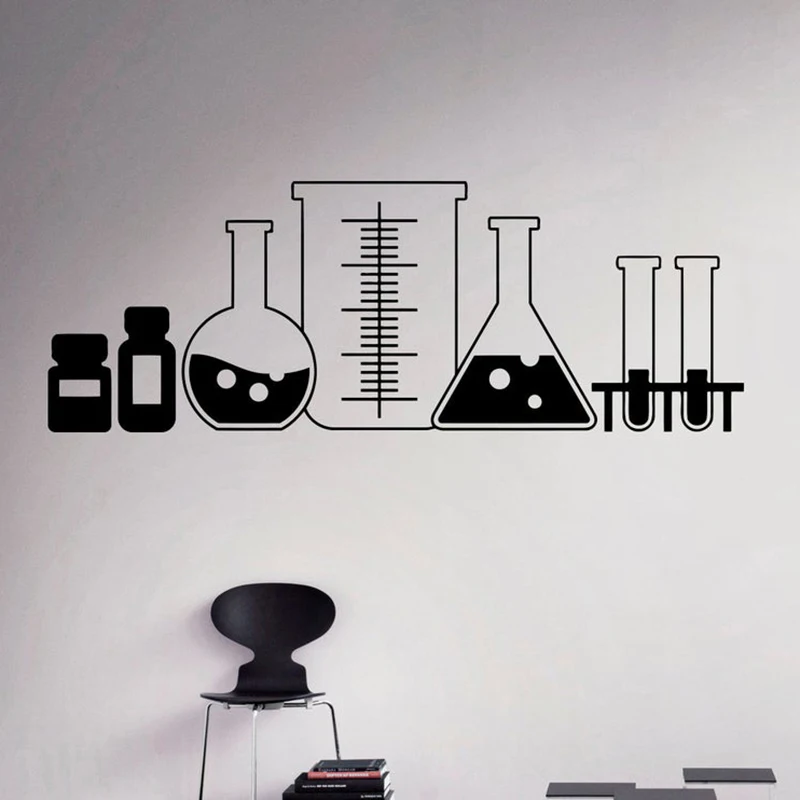 Laboratory Glass Wall Decal Vinyl Sticker Chemistry Classroom Art Decor Home Interior Room Custom Design Window Bedroom A13-038 | Дом и сад