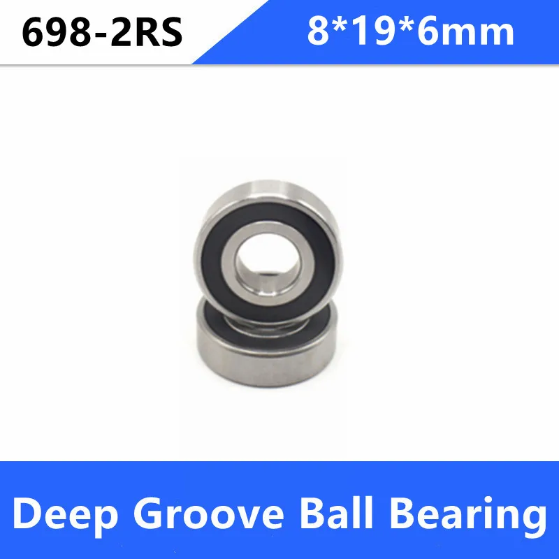 

500pcs/lot 698RS 698-2RS 698 RS 2RS ball bearing 8x19x6 mm deep groove ball bearings 8*19*6mm