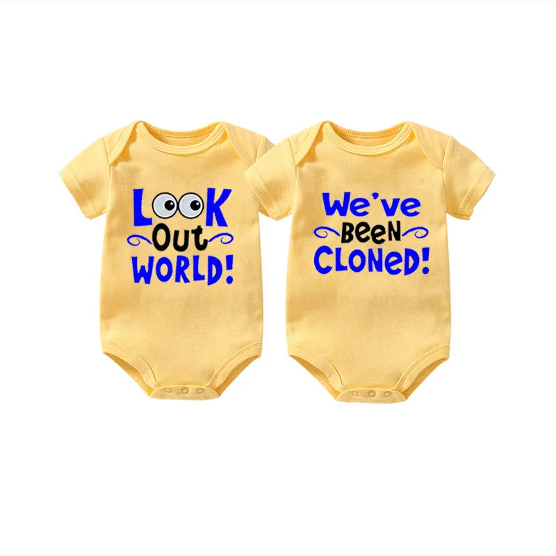 YSCULBUTOL Look Out World, мы были клонированы смешными двойными боди, милый набор приколов из двух детских душевых, прибывшие домой подарок, Fraternal
