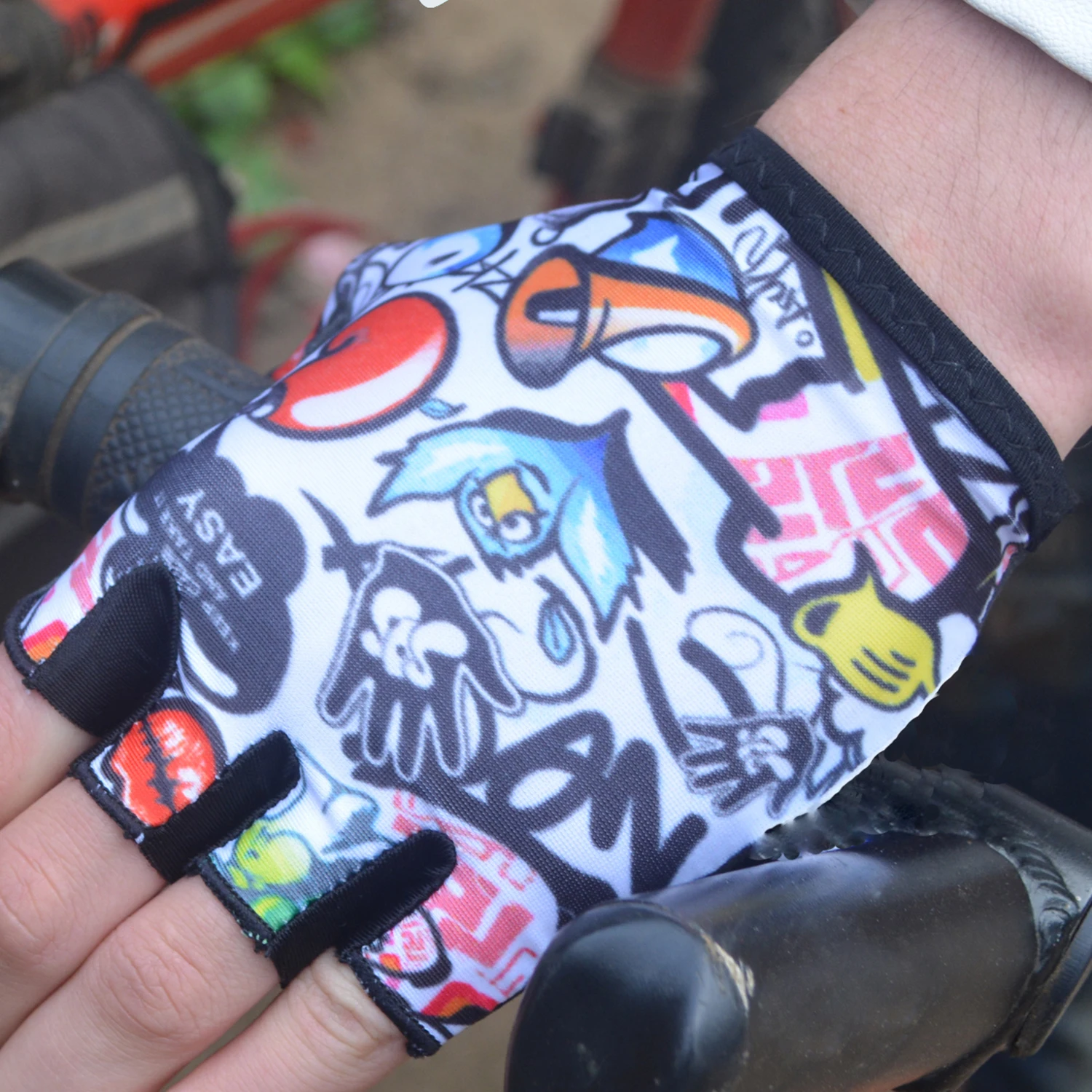 Велосипедные перчатки для мальчиков и девочек велосипедные с открытыми пальцами