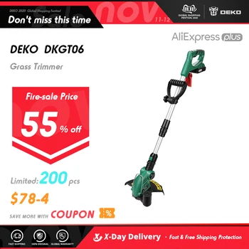 

DEKO DKGT06 20V Cordless Grass Trimmer Lawn Mower Adjustable Handle Home DIY Garden Power Trimmer 1500mAh Lithium Battery Pack