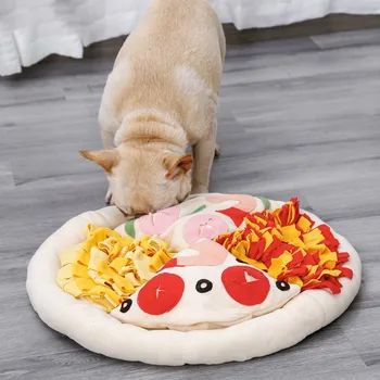 

Pet Dog Snuffle Mat Dog Nosework Pad Pizza Feeding Mat For Dogs Washable Pet Sniffing Training Blanket Pet Detachable Fleece Pad
