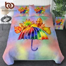 BeddingOutlet акварельный Комплект постельного белья Радужный зонт