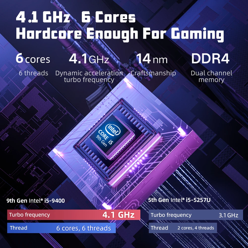 Ordenador portátil para videojuegos, computadora con procesador Intel Core i5 9400 + GTX1050 TI, pantalla FHD de 17,3 pulgadas, 16G, 512GB/1TB, SSD, Windows 10, GBook G17 - Imagen 3