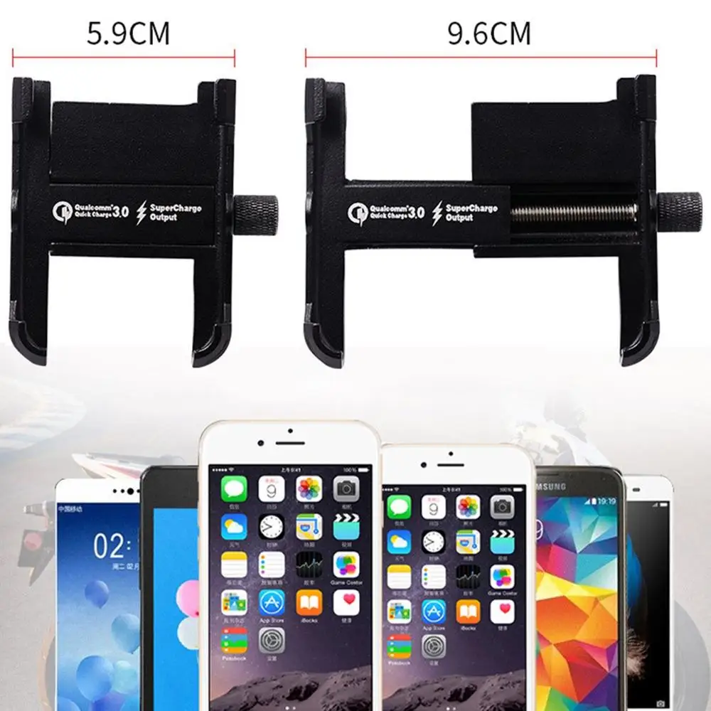 Водонепроницаемое металлическое Крепление для смартфона мотоцикла с QC 3,0 USB быстрое зарядное устройство для мотоцикла зеркальный держатель для руля